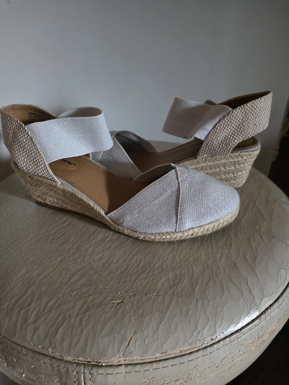 Women’s Cream Espadrille Wedge Sandals- Comfortview - Comfortable Summer Style